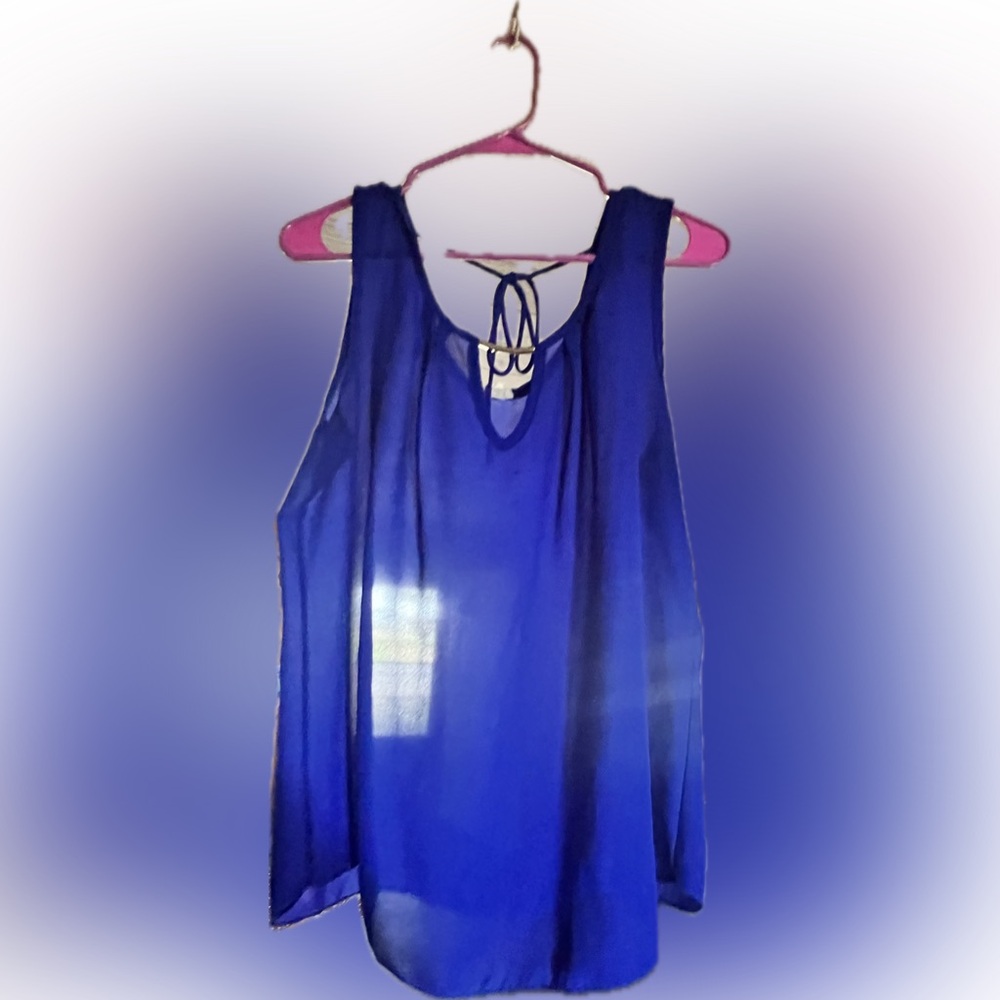 Elegant Blue Sleeveless Top